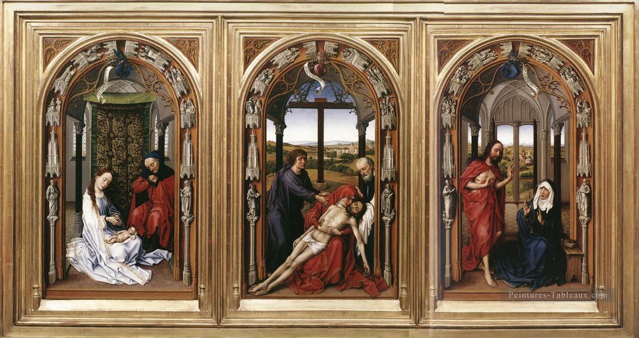 Retable de Marie Retable de Miraflores Rogier van der Weyden Peintures à l'huile